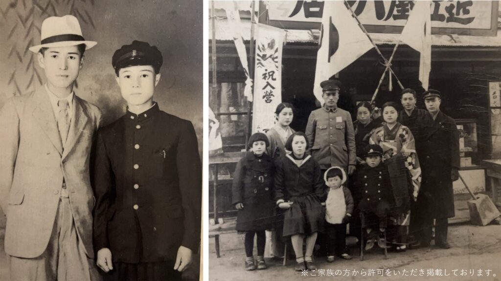 出征直前に撮影された家族写真